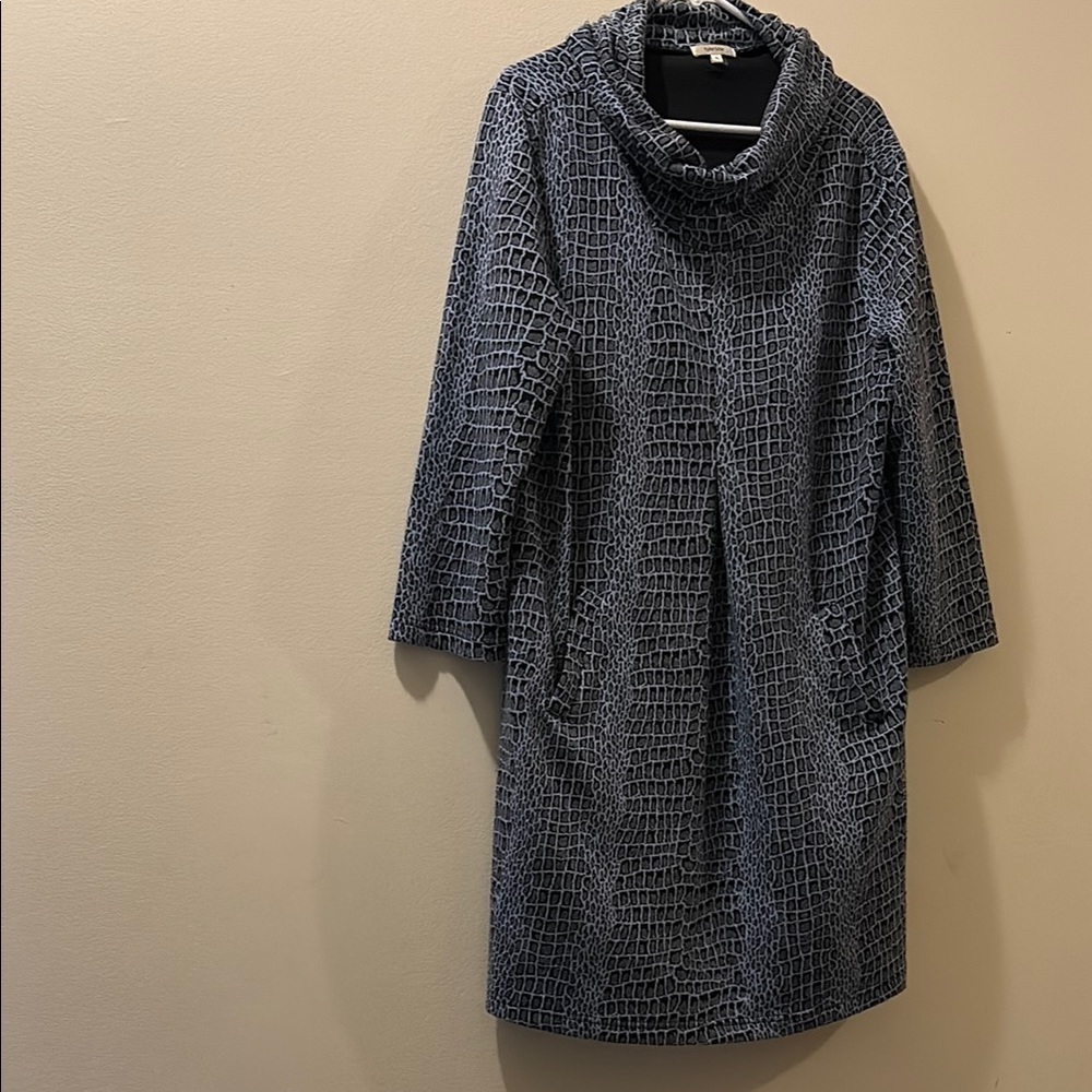 Tyler Boe Black and blue Dress - XL - cowl neck - with pockets